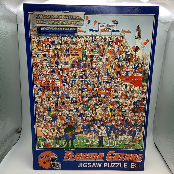Vintage University of Florida Gators UF Cartoon Jigsaw Puzzle 513 Pieces - Picture 1 of 9